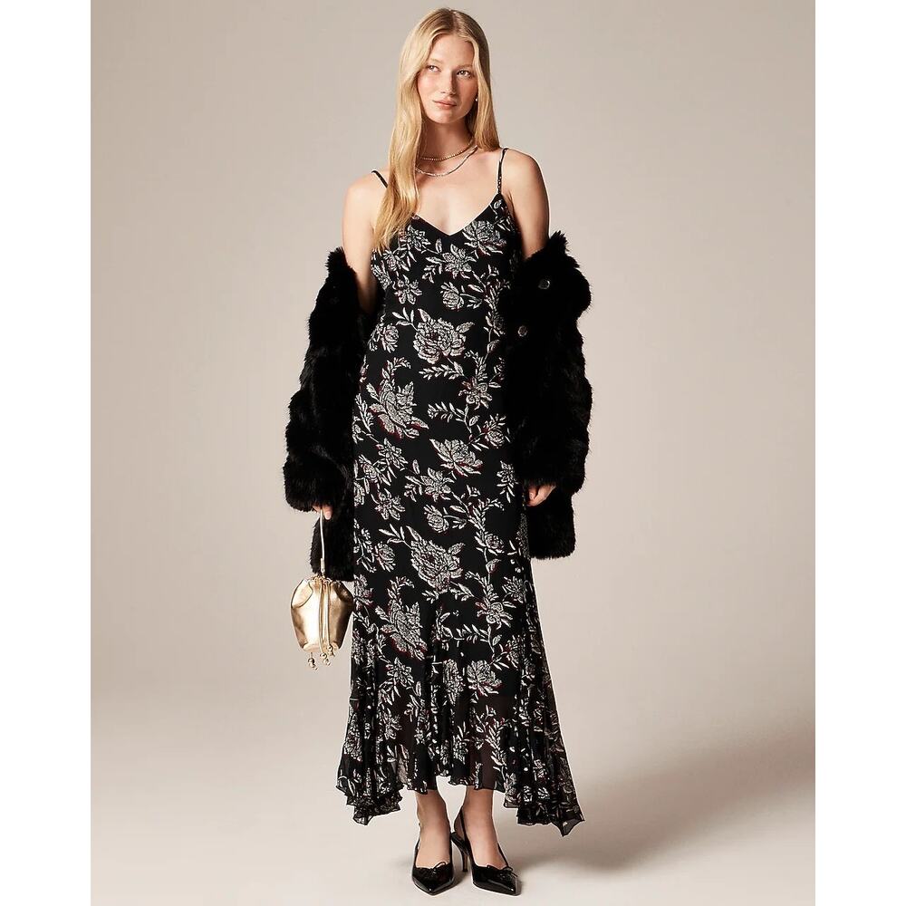 $298 New JCrew Flounce Hem Slip Dress - 4